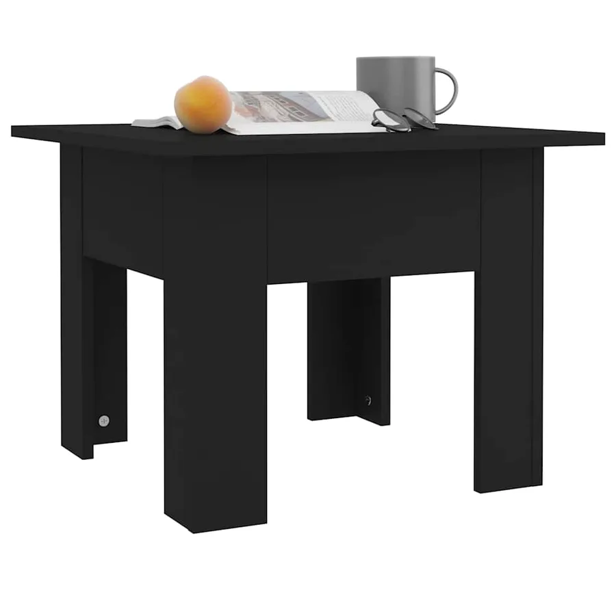 Table basse noir 55x55x42 cm bois d'ingénierie - 4