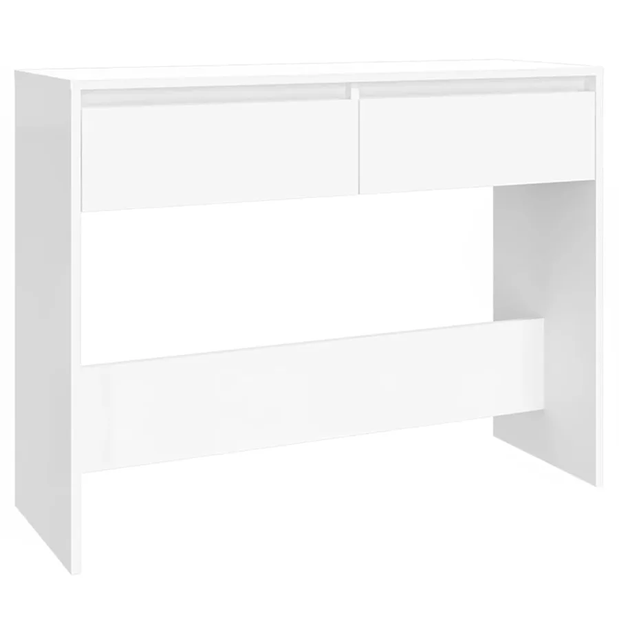 Table console blanc 100x35x76,5 cm bois d'ingénierie - 2
