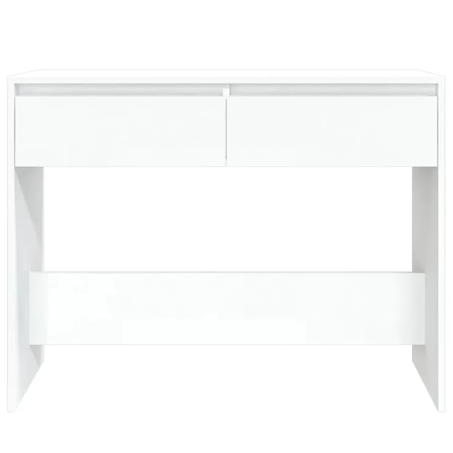 Table console blanc 100x35x76,5 cm bois d'ingénierie - 5