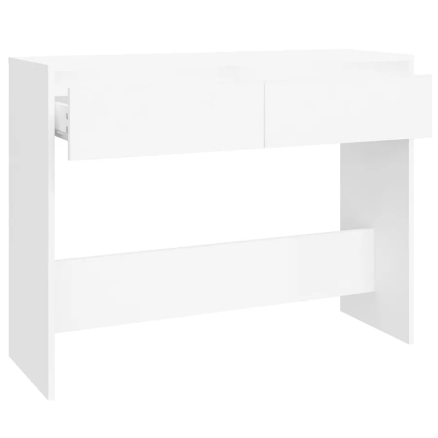 Table console blanc 100x35x76,5 cm bois d'ingénierie - 6