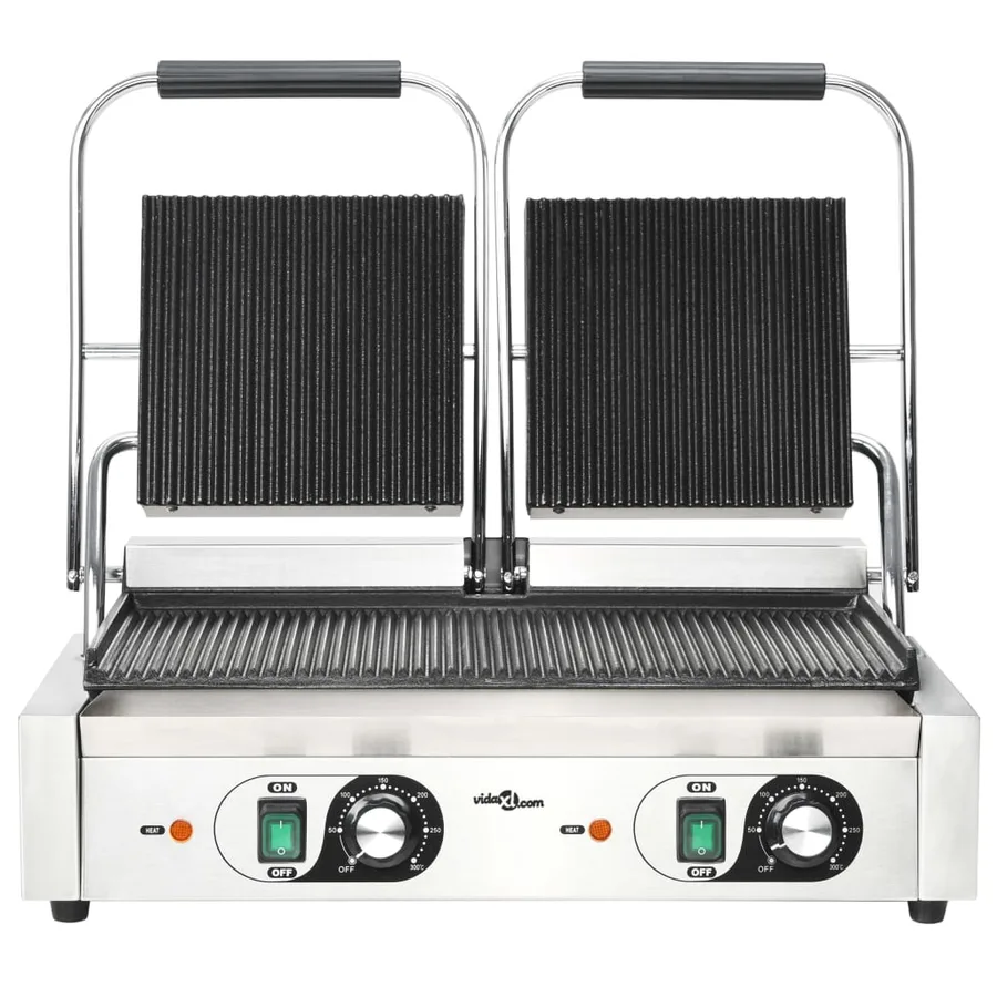 Gril de panini à double rainure 3600 W 57x30,5x20 cm - 4