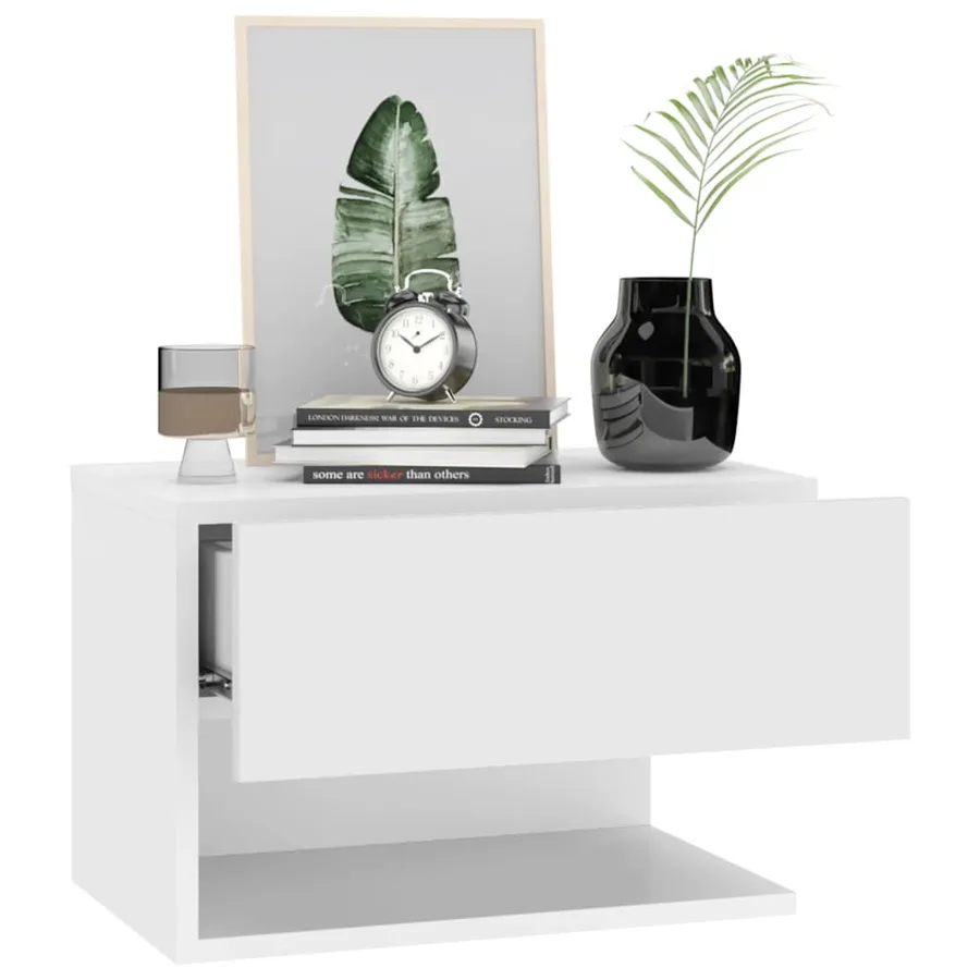Table de chevet murale Blanc - 7