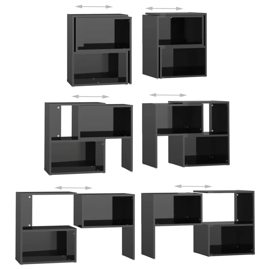 Meuble TV Noir brillant 104x30x52 cm Bois d'ingénierie - 6