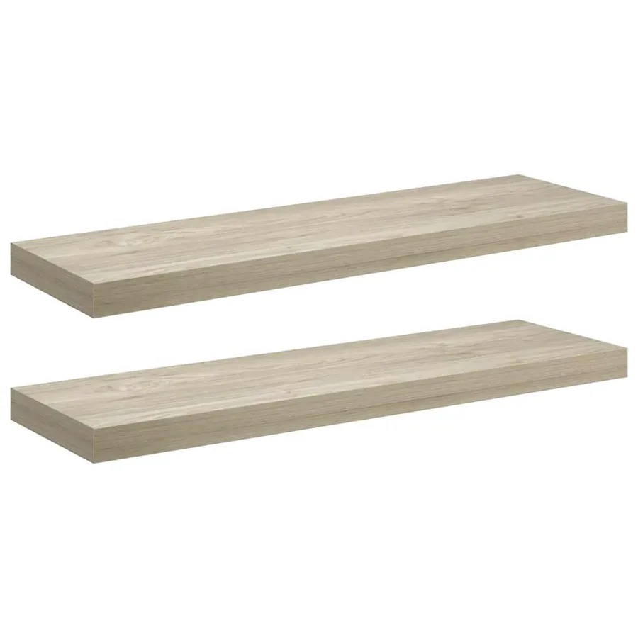 Étagères murales flottantes 2 pcs Chêne 80x23,5x3,8 cm MDF - 2