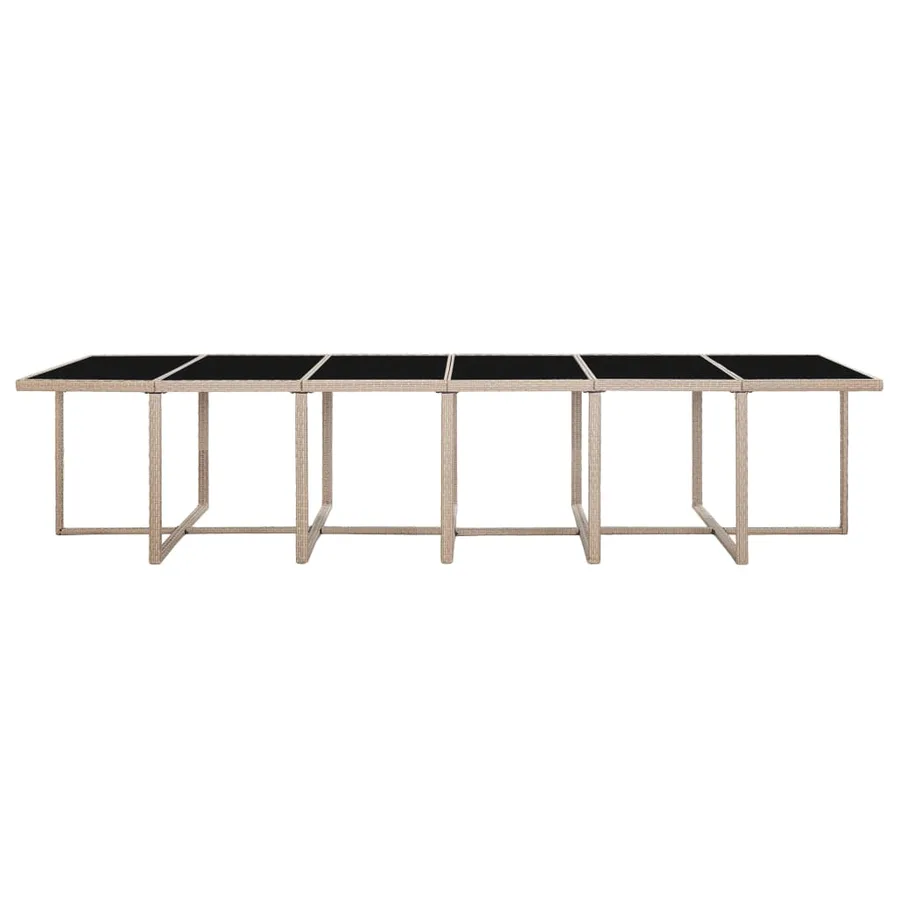 Ensemble à manger d'extérieur avec coussins 17 pcs rotin Beige - 4