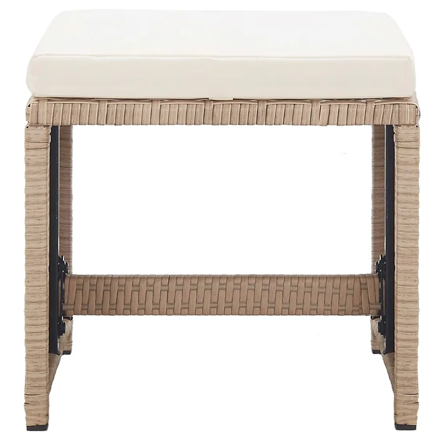 Ensemble à manger d'extérieur avec coussins 17 pcs rotin Beige - 7