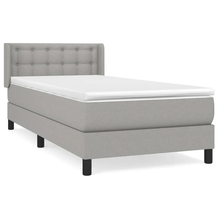 Sommier à lattes de lit avec matelas Gris clair 80x200 cm Tissu - 2