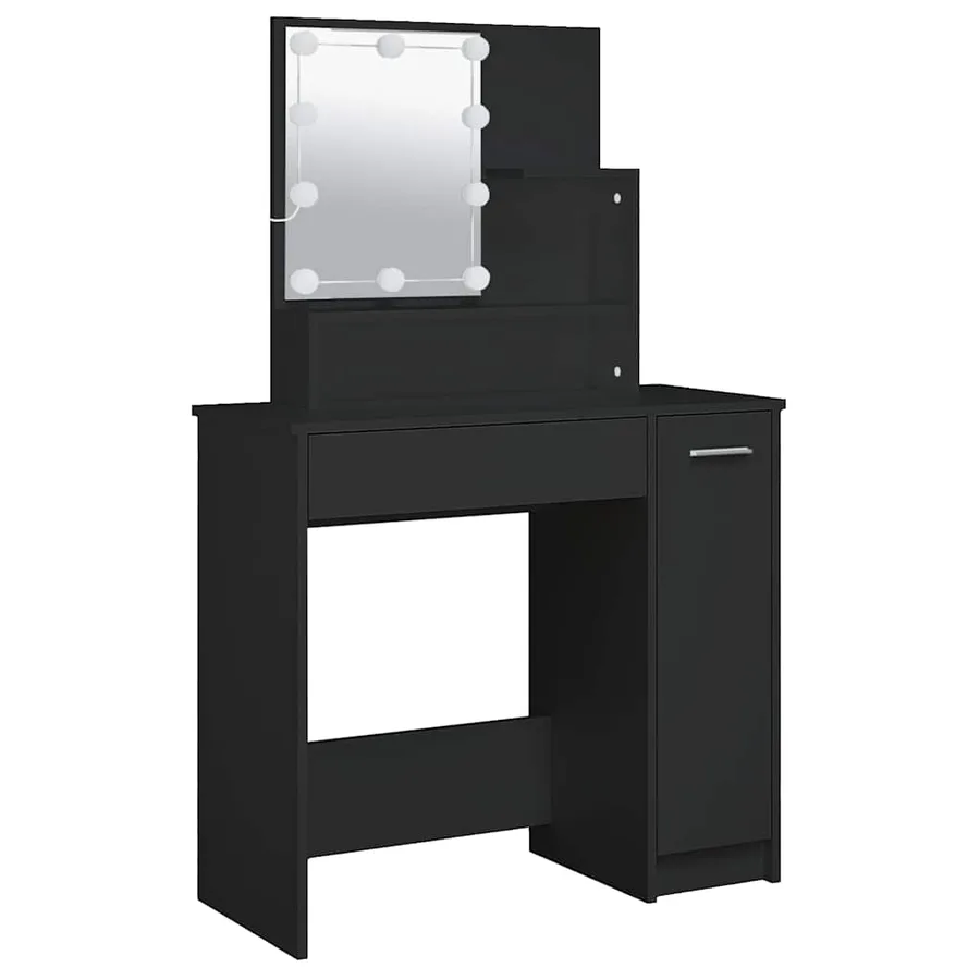 Coiffeuse avec LED noir 86,5x35x136 cm - 7