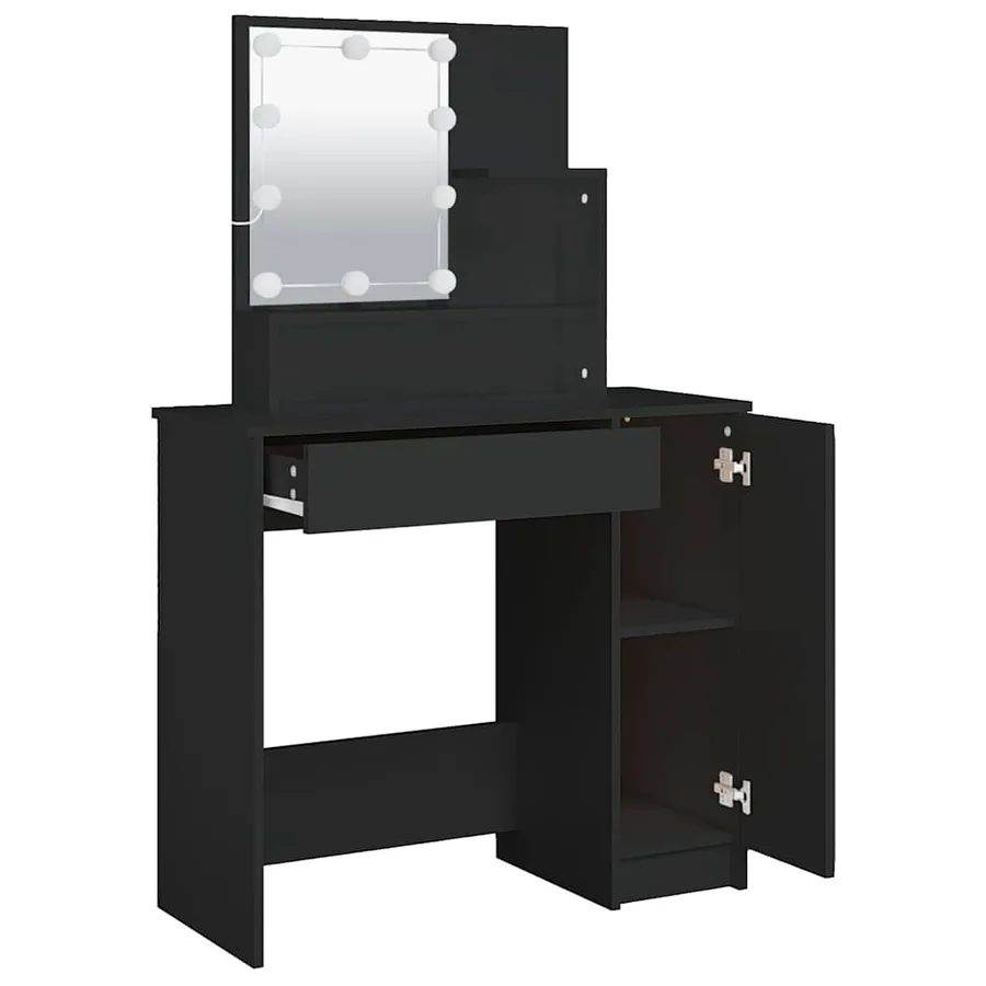 Coiffeuse avec LED noir 86,5x35x136 cm - 8