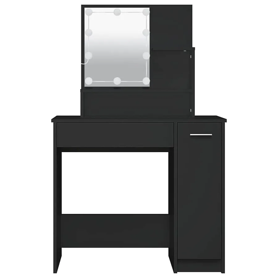 Coiffeuse avec LED noir 86,5x35x136 cm - 9