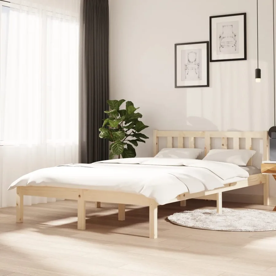 Cadre de lit sans matelas bois massif 120x200 cm