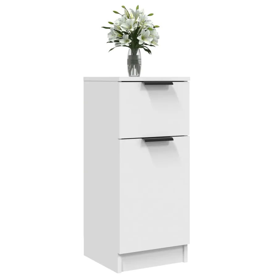 Buffet Blanc 30x30x70 cm Bois d'ingénierie - 7