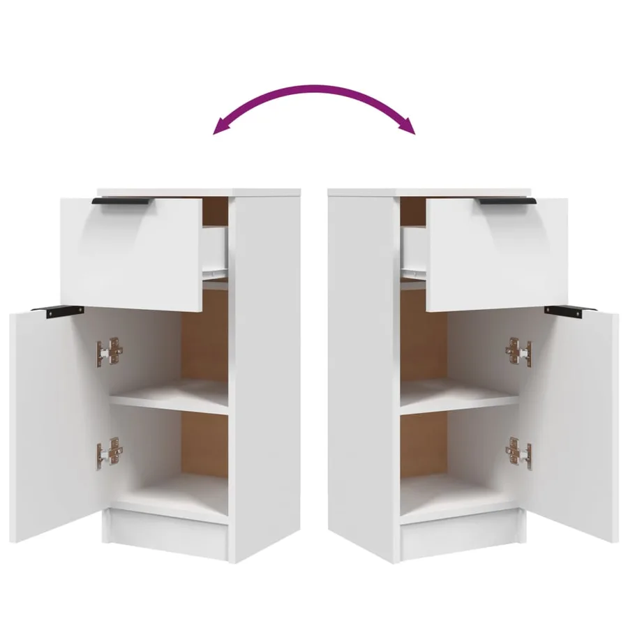 Buffet Blanc 30x30x70 cm Bois d'ingénierie - 9