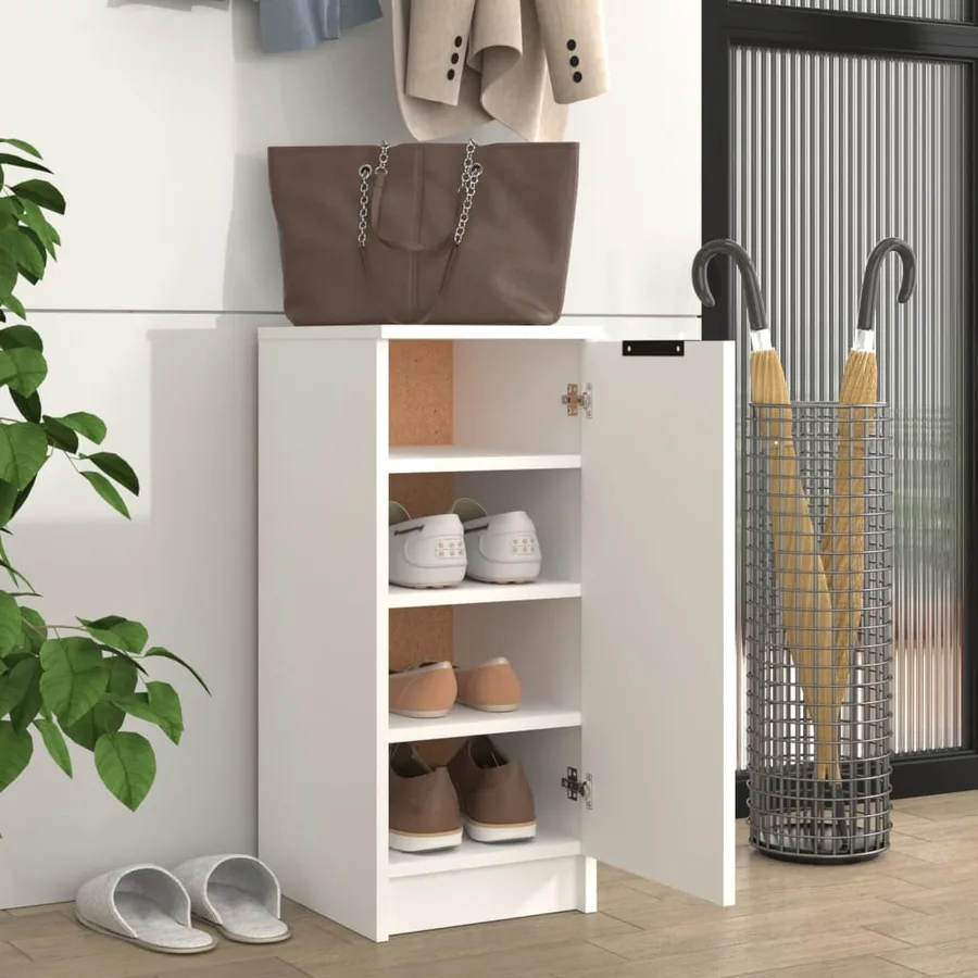 Armoire à chaussures Blanc 30x35x70 cm Bois d'ingénierie - 3