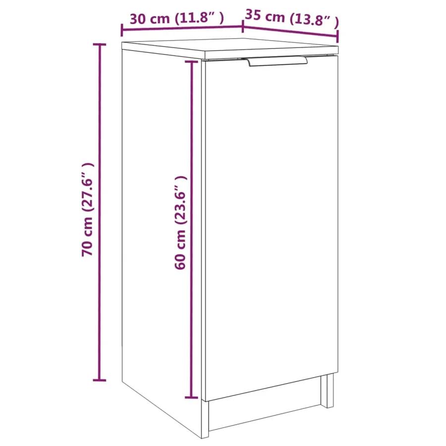 Armoire à chaussures Blanc 30x35x70 cm Bois d'ingénierie - 9