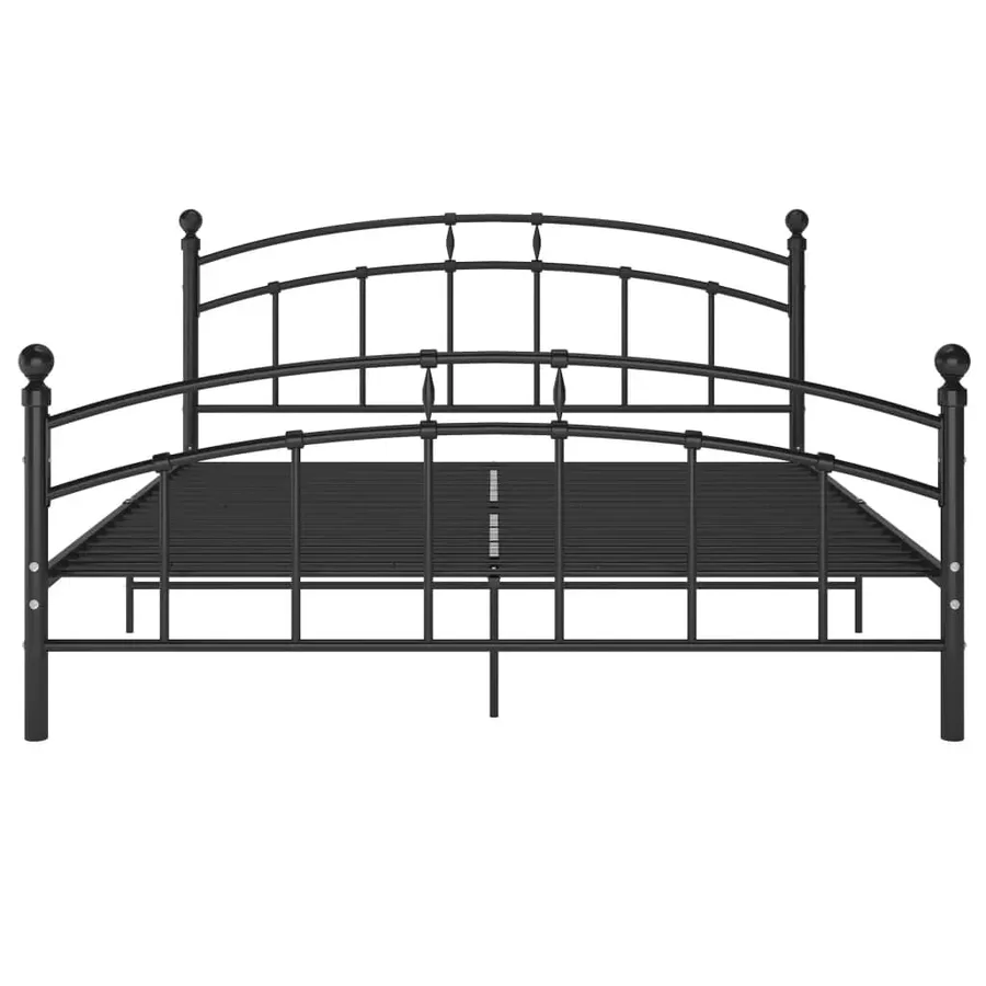 Cadre de lit avec tête de lit sans matelas noir 160x200cm métal - 3
