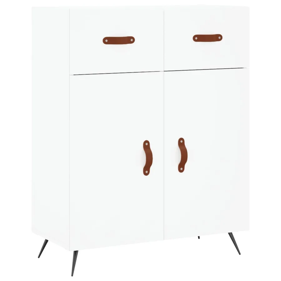Buffet blanc 69,5x34x90 cm bois d'ingénierie - 2