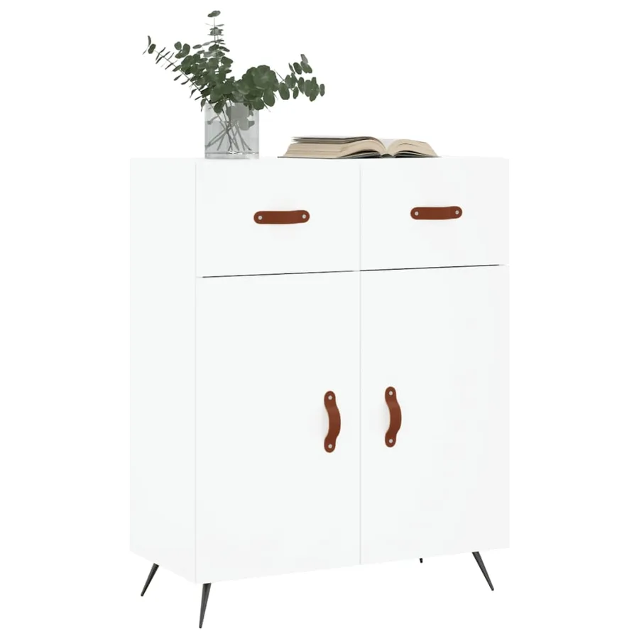 Buffet blanc 69,5x34x90 cm bois d'ingénierie - 3