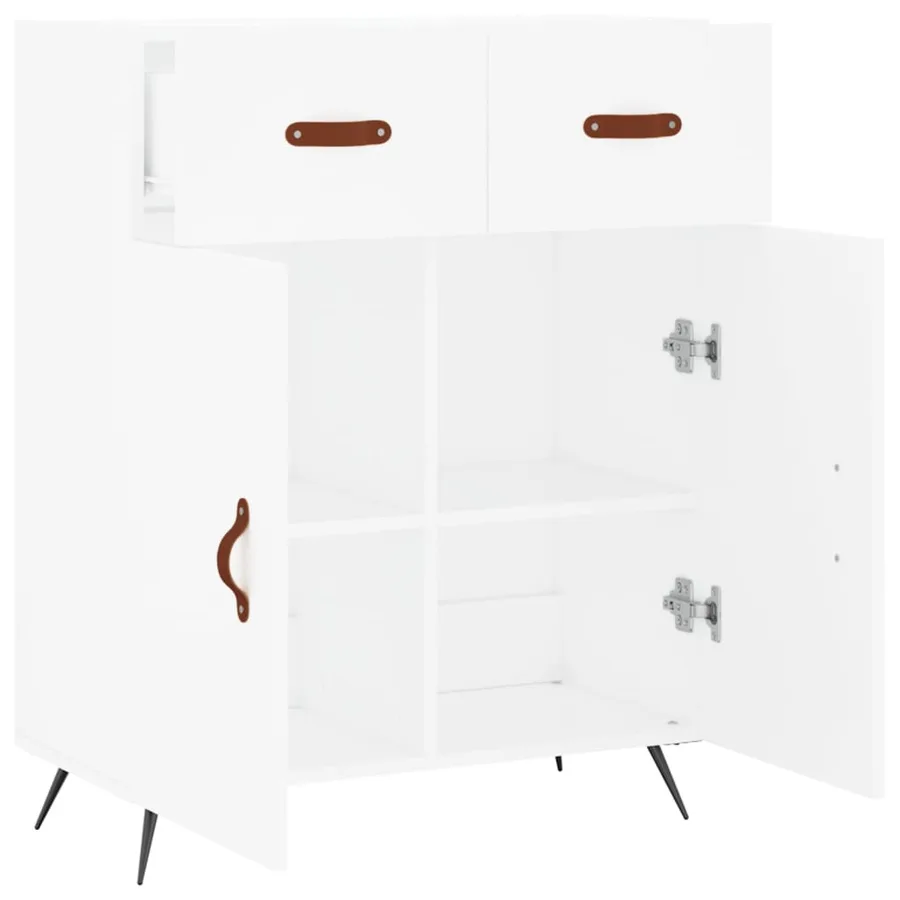 Buffet blanc 69,5x34x90 cm bois d'ingénierie - 5