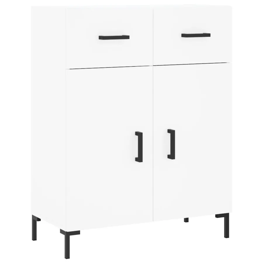 Buffet haut Blanc 69,5x34x180 cm Bois d'ingénierie - 7