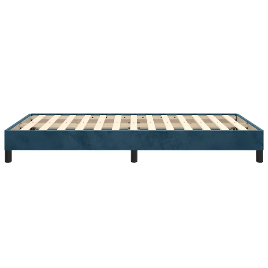 Cadre de lit sans matelas bleu foncé 120x200 cm velours - 6