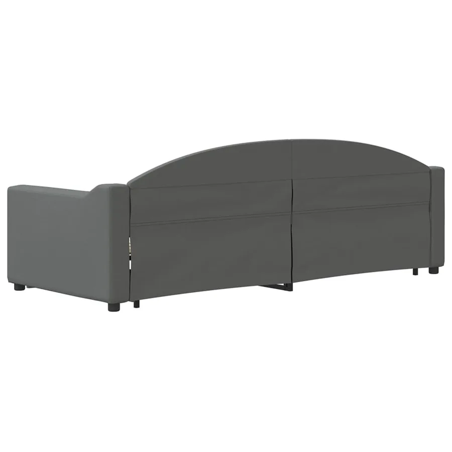 Lit de jour avec gigogne sans matelas gris foncé 80x200 cm - 5