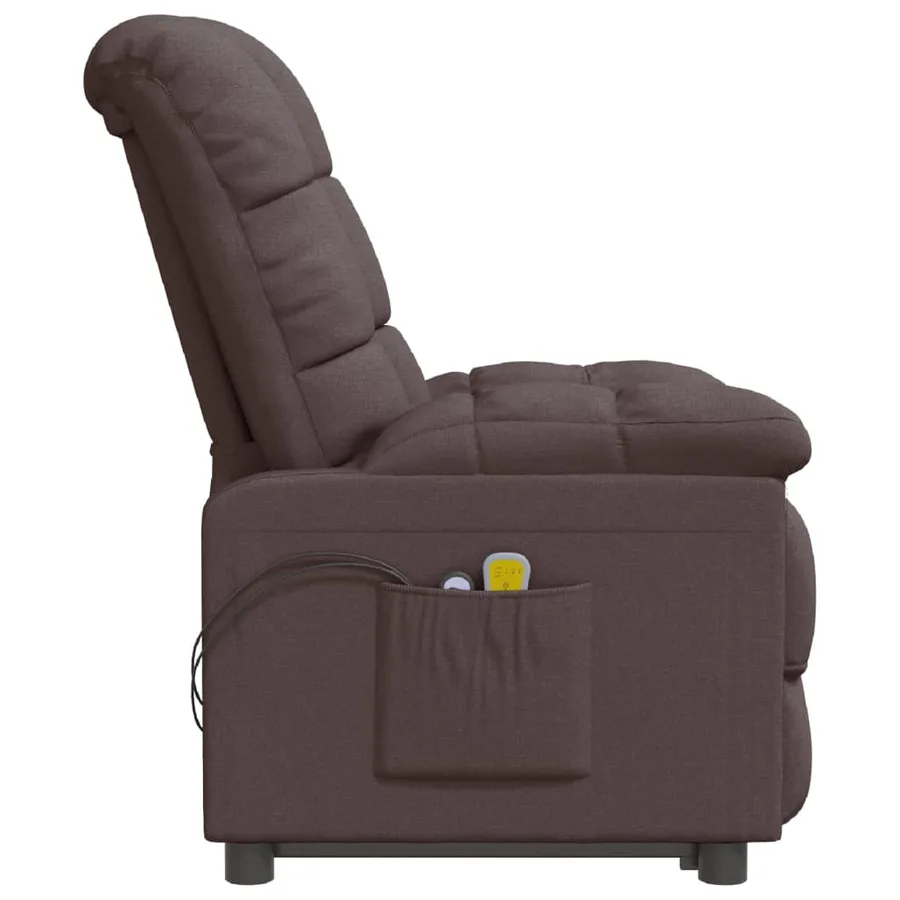 Fauteuil électrique de massage Marron foncé Tissu - 5