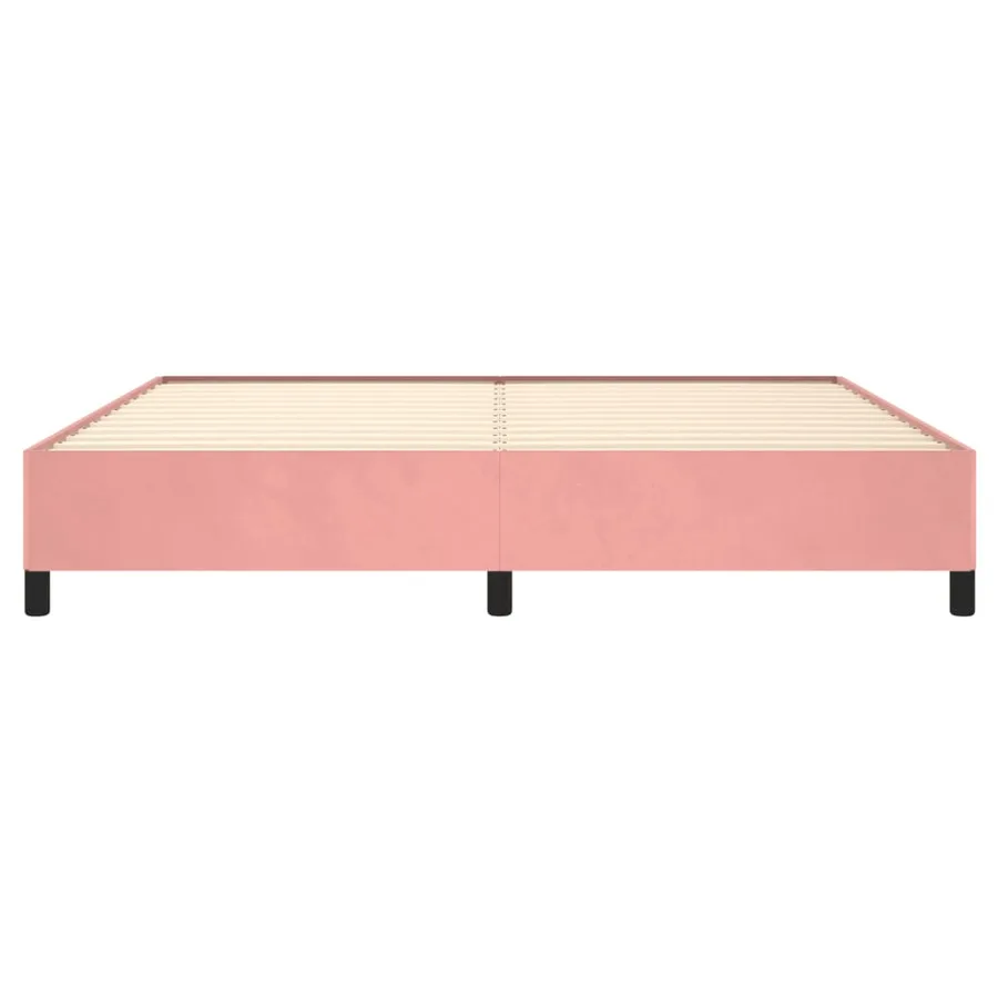 Cadre de lit sans matelas rose 200x200 cm velours - 5