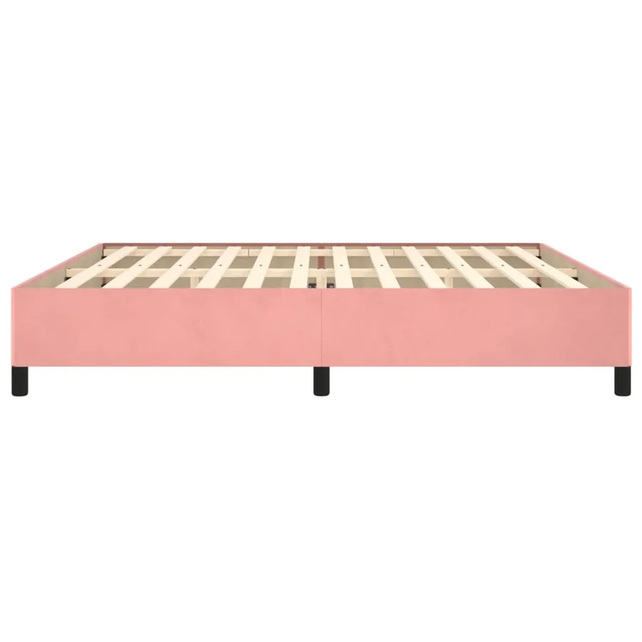 Cadre de lit sans matelas rose 200x200 cm velours - 6