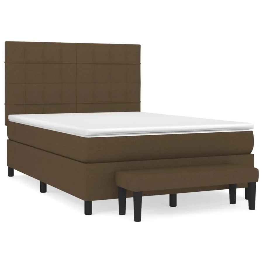 Sommier à lattes de lit avec matelas Marron foncé 140x200 cm - 2