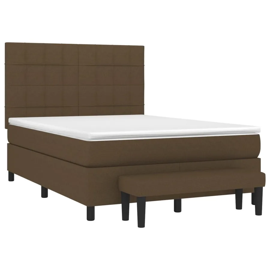 Sommier à lattes de lit avec matelas Marron foncé 140x200 cm - 3