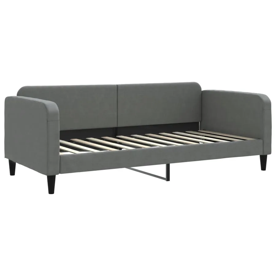 Lit de repos sans matelas gris foncé 90x200 cm tissu - 2