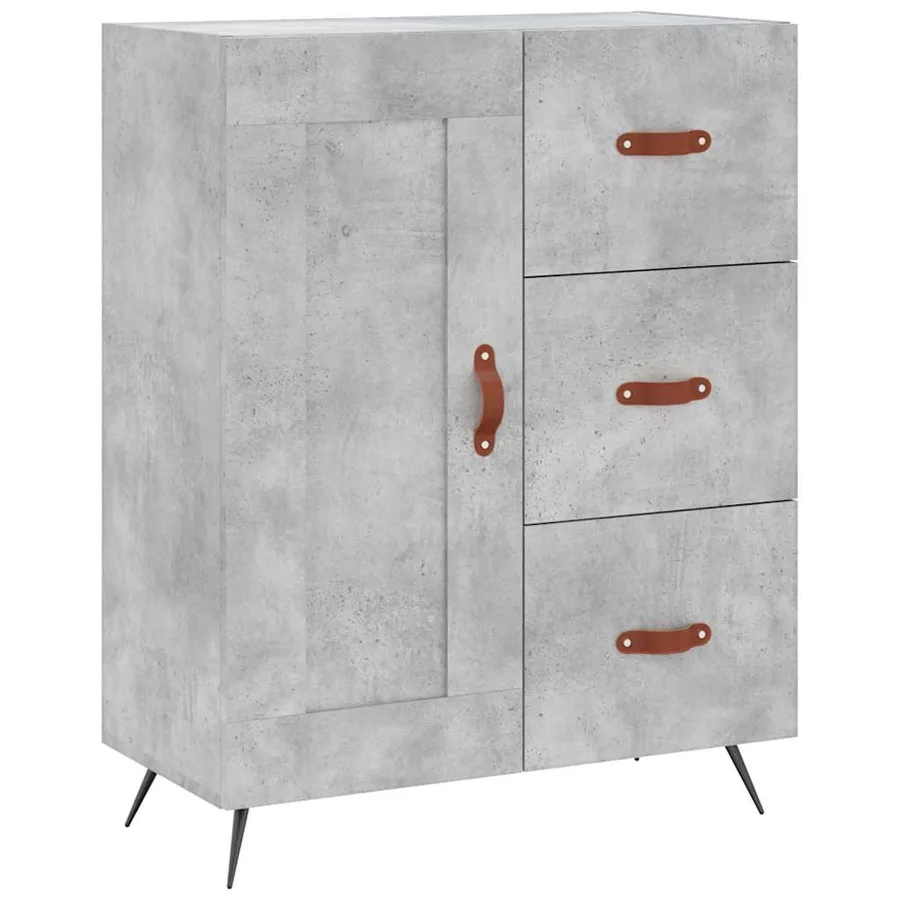 Buffet haut Gris béton 69,5x34x180 cm Bois d'ingénierie - 7
