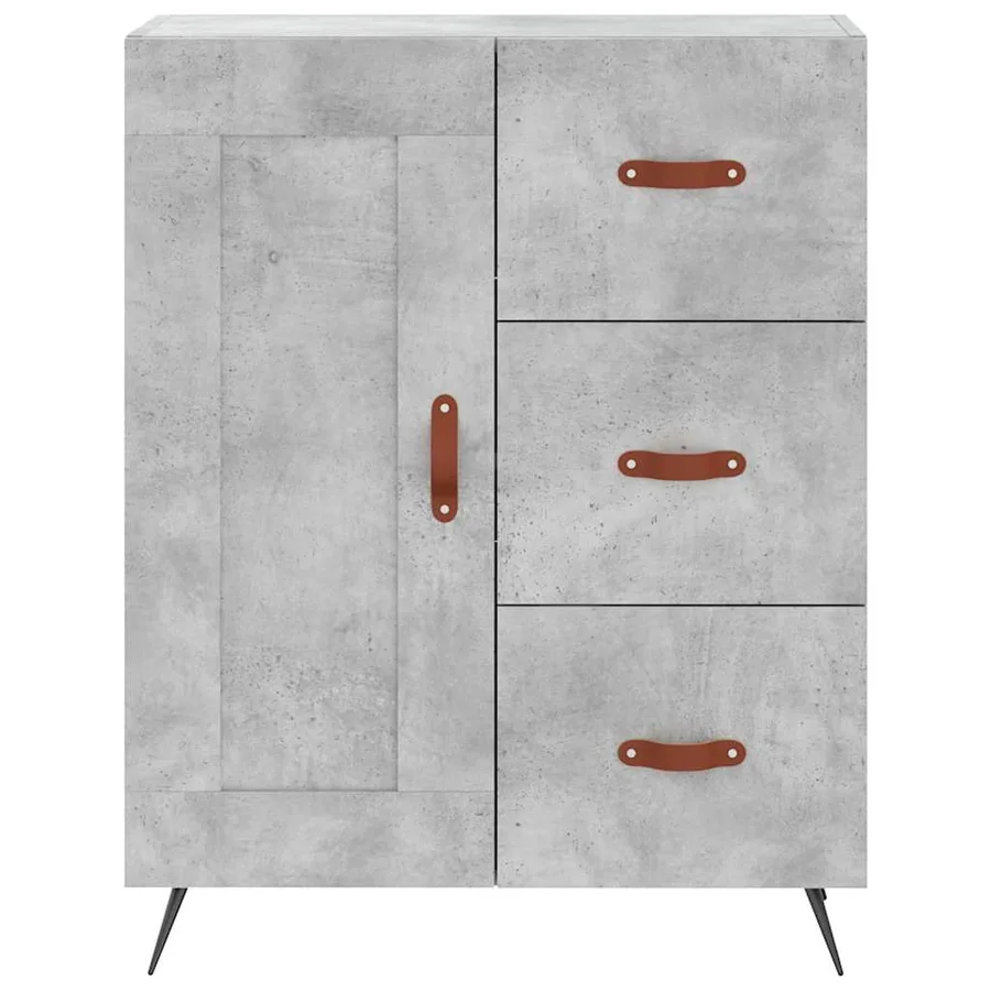 Buffet haut Gris béton 69,5x34x180 cm Bois d'ingénierie - 8