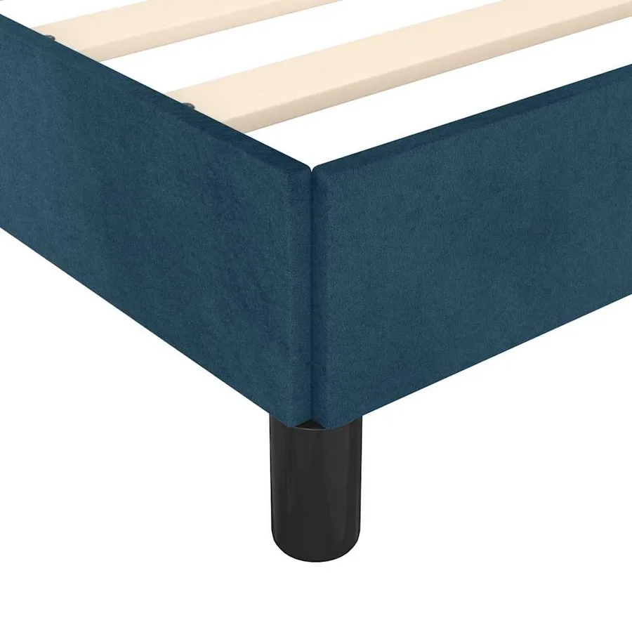 Cadre de lit sans matelas bleu foncé 200x200 cm velours - 9