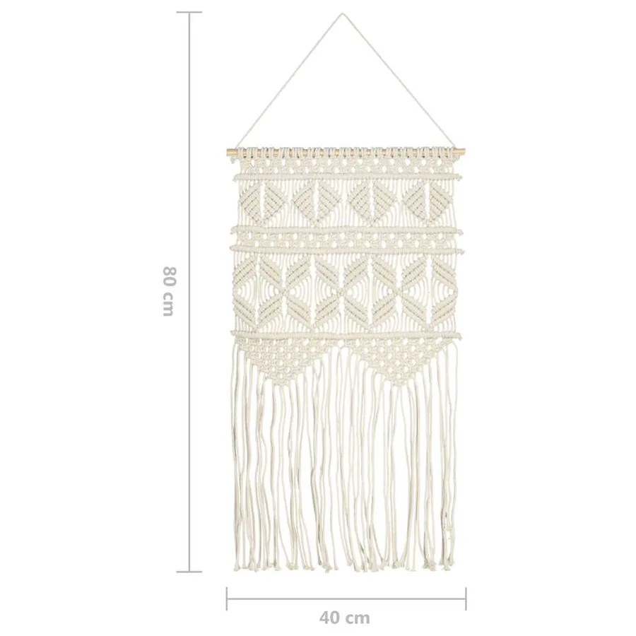 Cintre mural en macramé 40x80 cm Coton - 6
