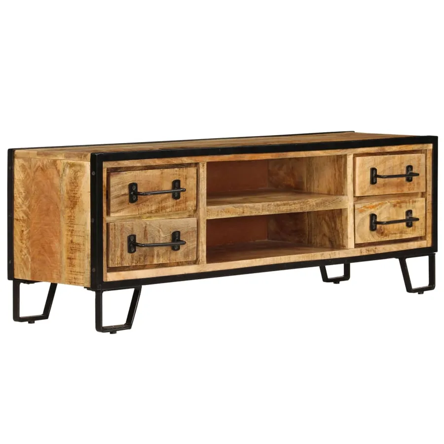 Meuble TV avec tiroirs 120x30x40 cm Bois massif de manguier - 3