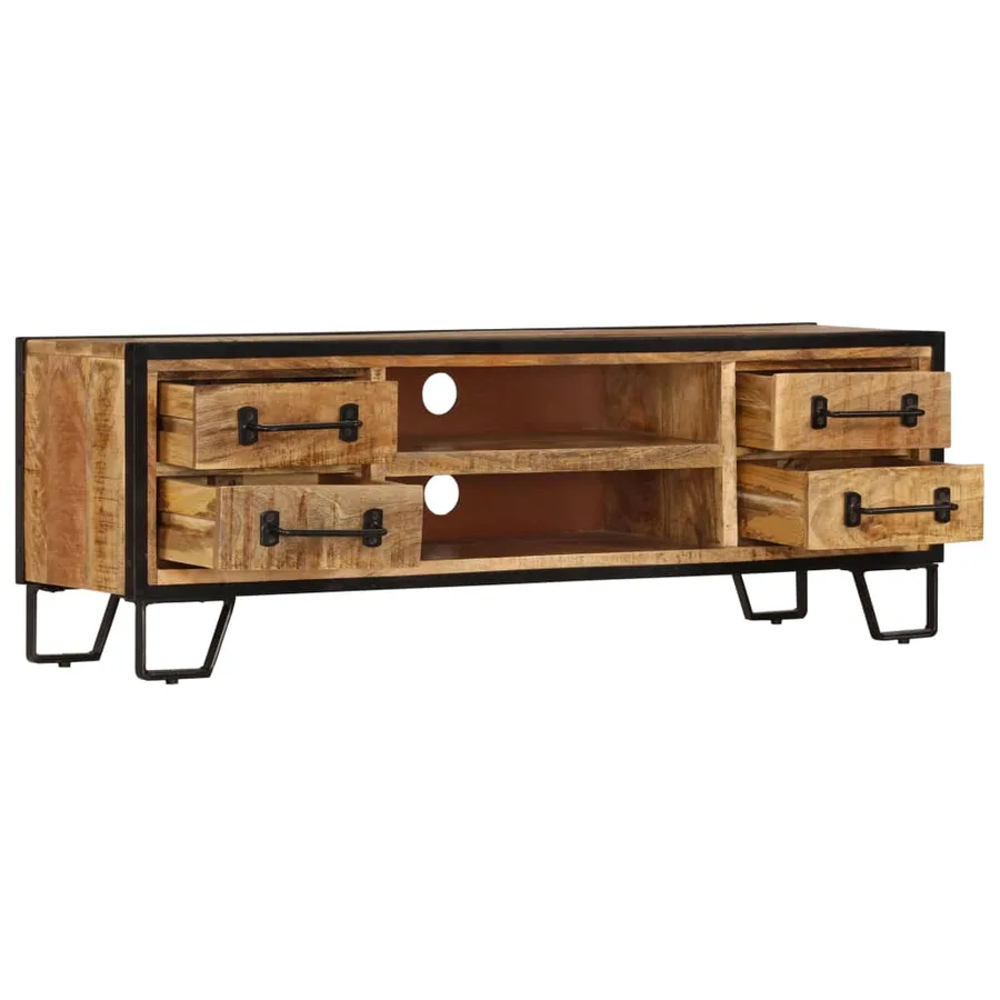Meuble TV avec tiroirs 120x30x40 cm Bois massif de manguier - 5