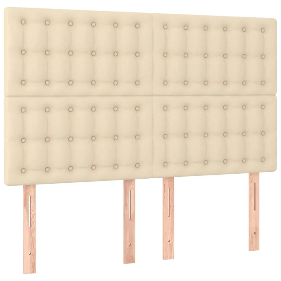 Cadre de lit sans matelas crème 140x200 cm tissu - 9