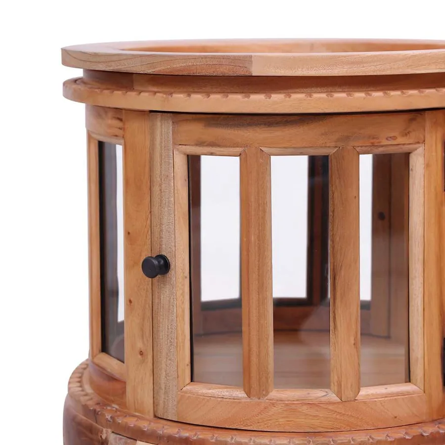 Armoire de vitrine Naturel 50x50x76 cm Bois d'acajou massif - 7
