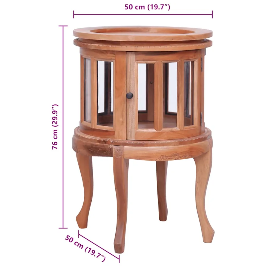 Armoire de vitrine Naturel 50x50x76 cm Bois d'acajou massif - 9
