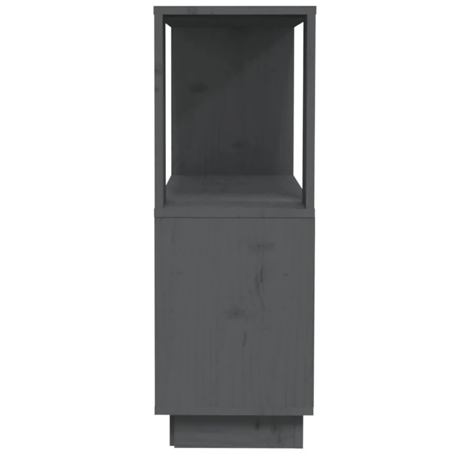 Bibliothèque/Séparateur de pièce Gris 80x25x70 cm Pin massif - 6