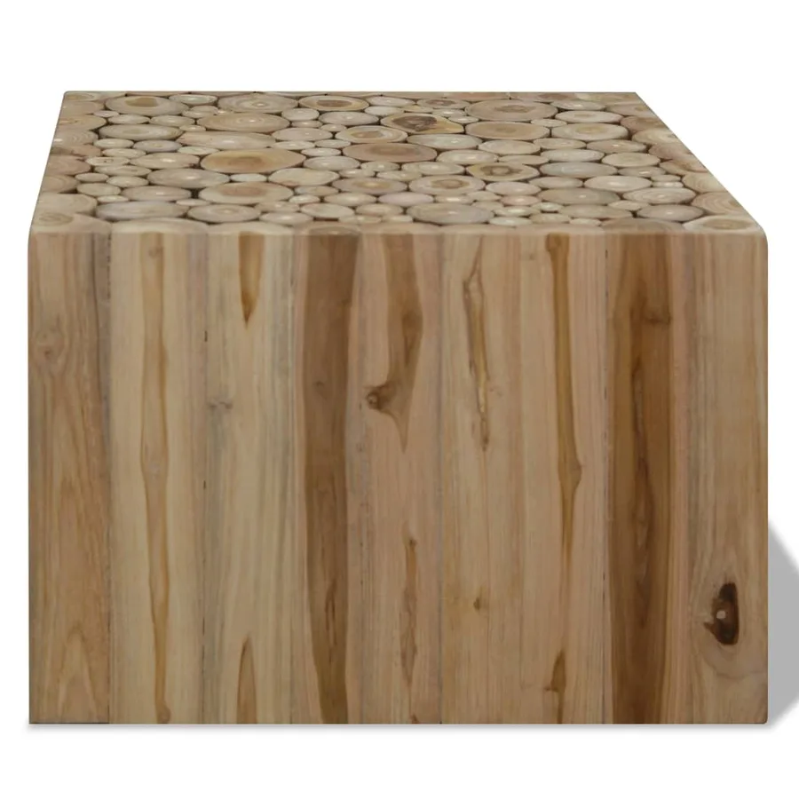Table basse Teck authentique 50x50x35 cm - 2