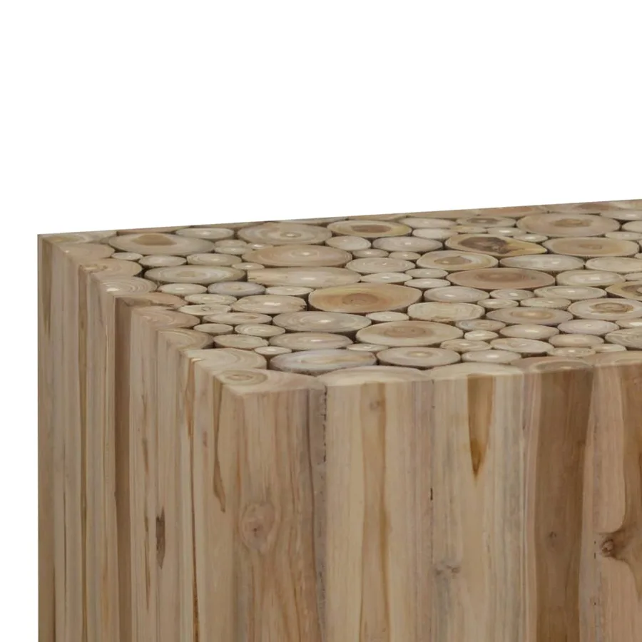 Table basse Teck authentique 50x50x35 cm - 4