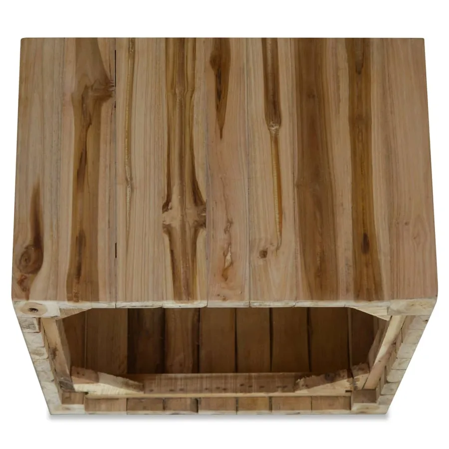 Table basse Teck authentique 50x50x35 cm - 5
