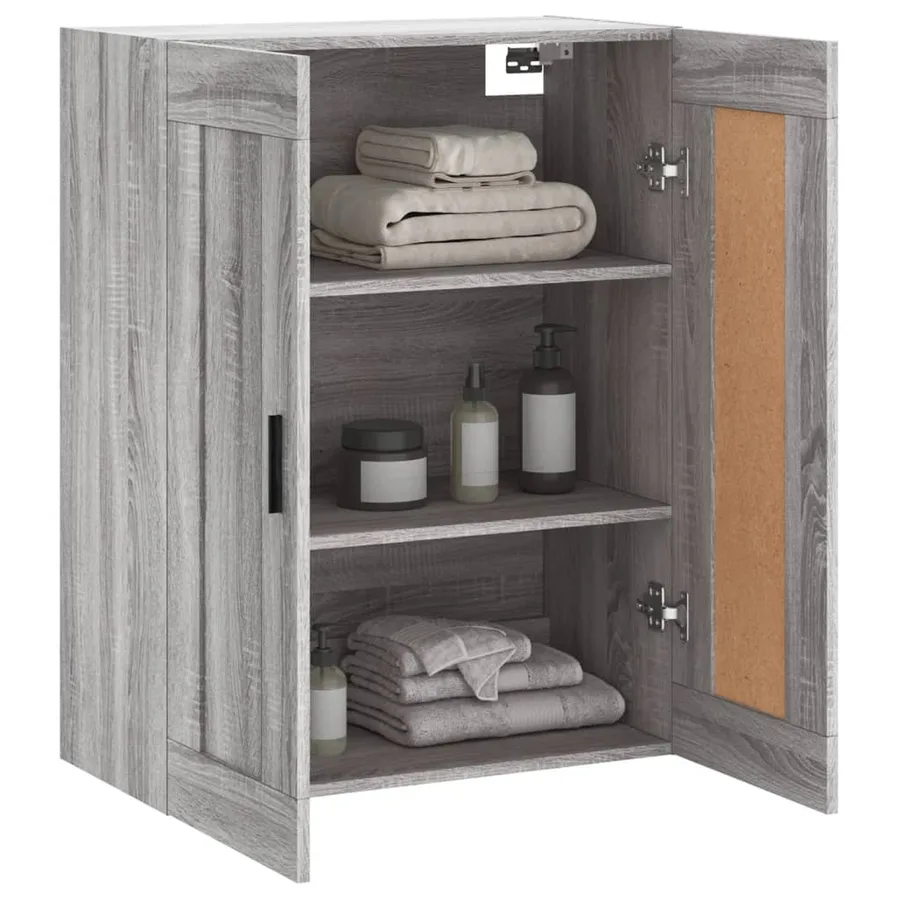 Armoire murale sonoma gris 69,5x34x90 cm bois d'ingénierie - 5