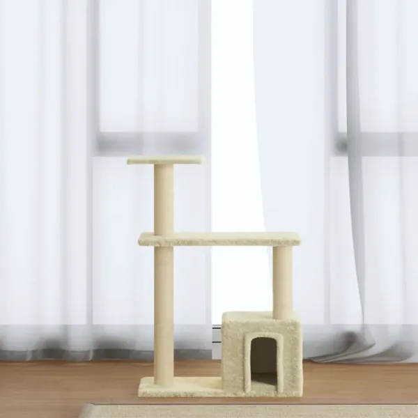 Arbre à chat avec griffoirs en sisal Crème 70 cm