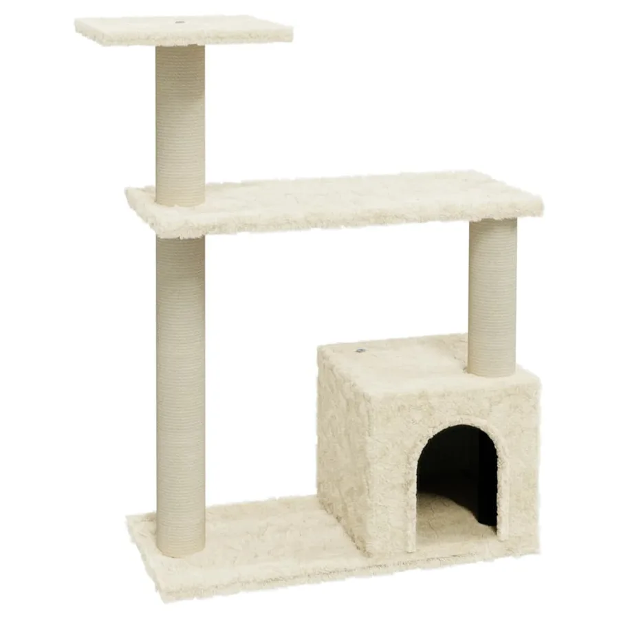 Arbre à chat avec griffoirs en sisal Crème 70 cm - 2