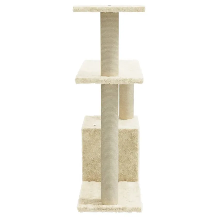 Arbre à chat avec griffoirs en sisal Crème 70 cm - 4