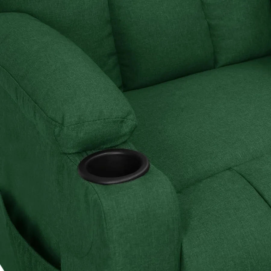 Fauteuil électrique de massage Vert foncé Tissu - 5